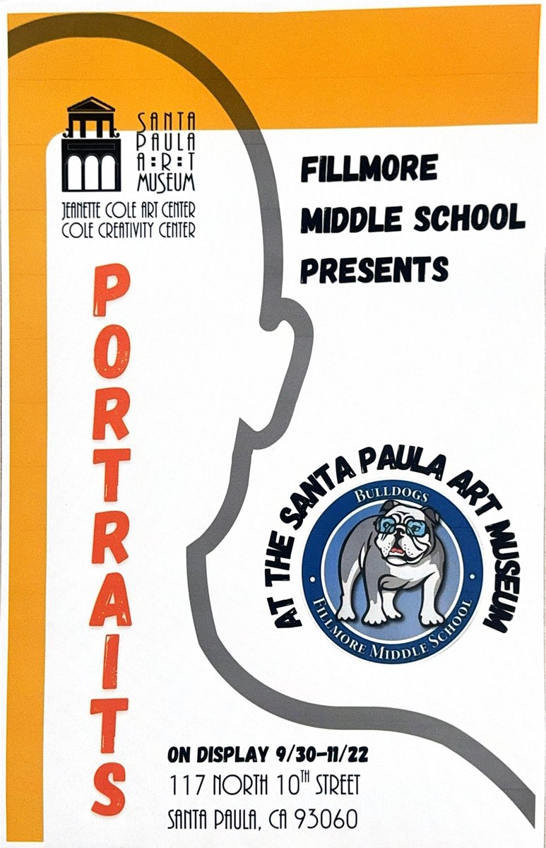 FUSDDistrict's tweet photo. Please join the entire Fillmore Unified School District in celebrating our talented Fillmore Middle School artists whose artwork will be displayed at the Santa Paula Art Museum during Free Family Day this Sunday, October 4, 2026. https://t.co/GADjE2fngz
