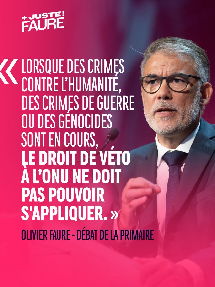 avecfaure2027's tweet photo. « Lorsque des crimes contre l’humanité, des crimes de guerre ou des génocides sont en cours, le droit de véto à l’ONU ne doit pas pouvoir s'appliquer. »

#AvecFaure2027

https://t.co/HN0hKuqGOH https://t.co/2ILcsqhSDd
