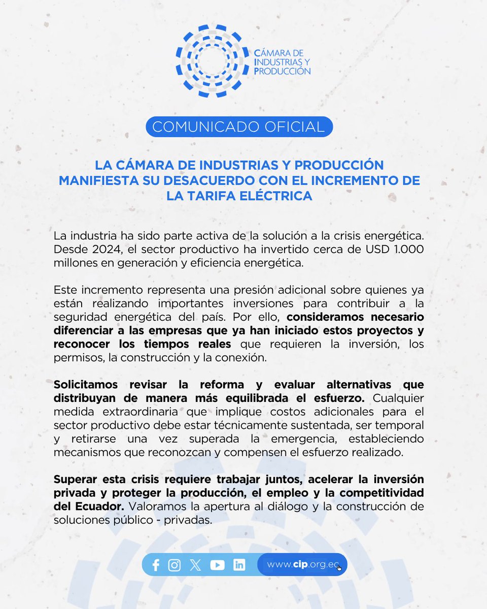 CamaraCIP's tweet photo. #ComunicadoOficial https://t.co/mjyhmz5HvV