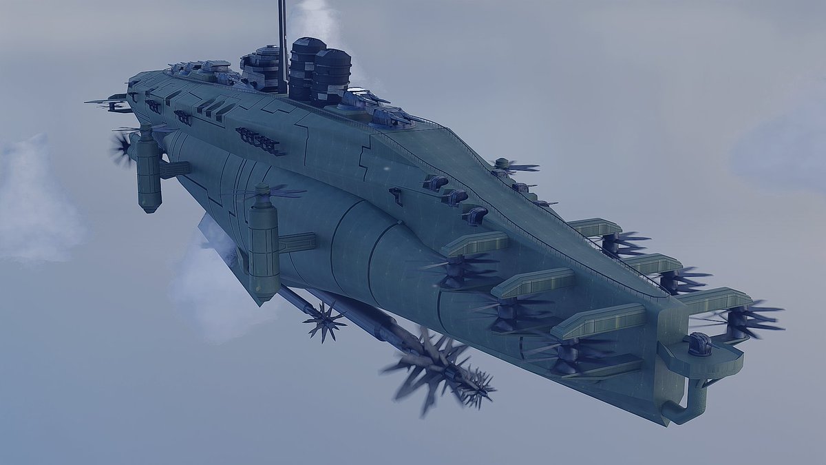 ellyMMD's tweet photo. オリジナル飛行軍艦のバックショットはこんな感じ https://t.co/Y6LQzErfDy