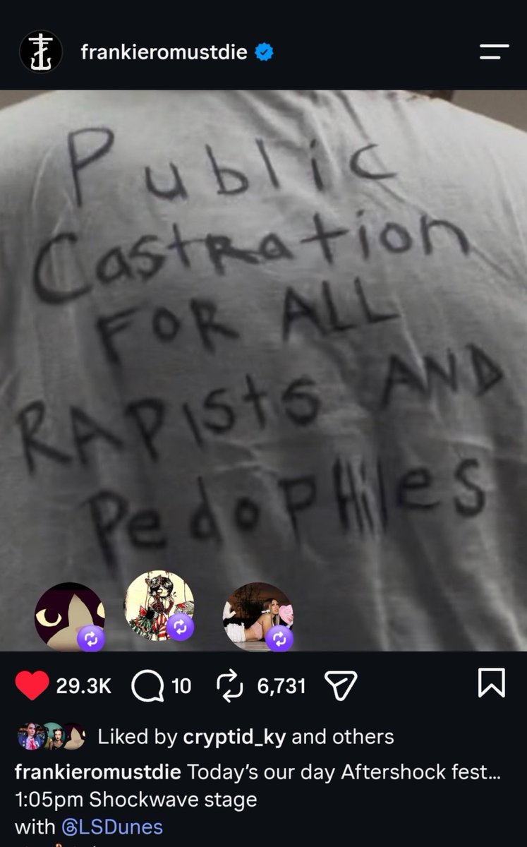 Stultaloquy's tweet photo. aftershock not showing frank on the screens during dunes bc of his shirt... 🤨 https://t.co/MARyIwxrrv