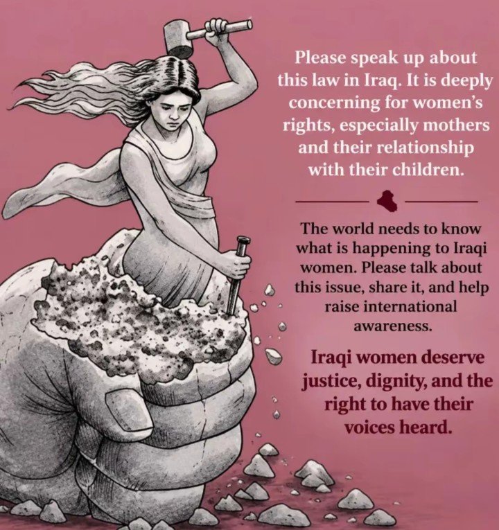 z0uljv's tweet photo. بنات فدوه اروحلجن انشرن ذني صور وانشرن كتابه انكليزيه حتى يوصل صوتنا نشرن ذني صور بكل تطبيق اتركوا الكتابه العربيه اكتبن انكليزي
#كلا_للمدونة_الجعفرية #كلا_لسلب_الأطفال_من_امهاتهم 
#NoToJaafariLaw
#RejectJaafariLaw https://t.co/R4sVEdRyPP