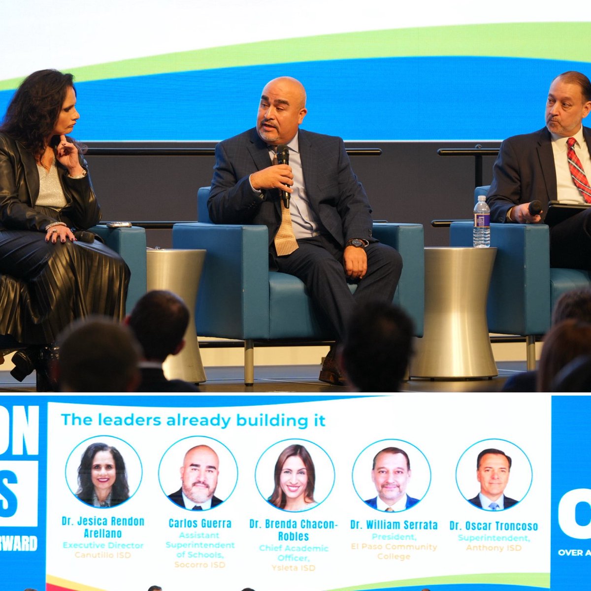 SocorroISD's tweet photo. #TeamSISD was proudly represented at today’s CREEED Education Matters Summit! Superintendent James Vasquez, Assistant Superintendent Carlos Guerra and School Improvement Officer Jina Pacheco joined regional education leaders in panel discussions, sharing their expertise and insights on student achievement, innovation and educational opportunities.
Thank you to the organizers and participants for bringing our region together for these important conversations!
