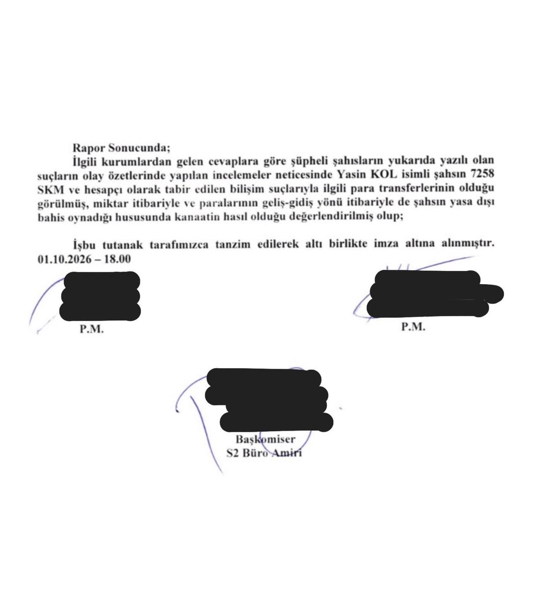 bpthaber's tweet photo. Yasin Kol’un para transferlerinin, miktarları ve paranın geliş-gidiş yönü itibarıyla yasa dışı bahis oynadığına işaret ettiği değerlendirildi.

(Yağız Sabuncuoğlu) https://t.co/jpVitVdQyL