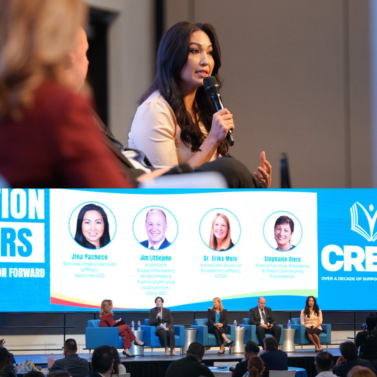 SocorroISD's tweet photo. #TeamSISD was proudly represented at today’s CREEED Education Matters Summit! Superintendent James Vasquez, Assistant Superintendent Carlos Guerra and School Improvement Officer Jina Pacheco joined regional education leaders in panel discussions, sharing their expertise and insights on student achievement, innovation and educational opportunities.
Thank you to the organizers and participants for bringing our region together for these important conversations!