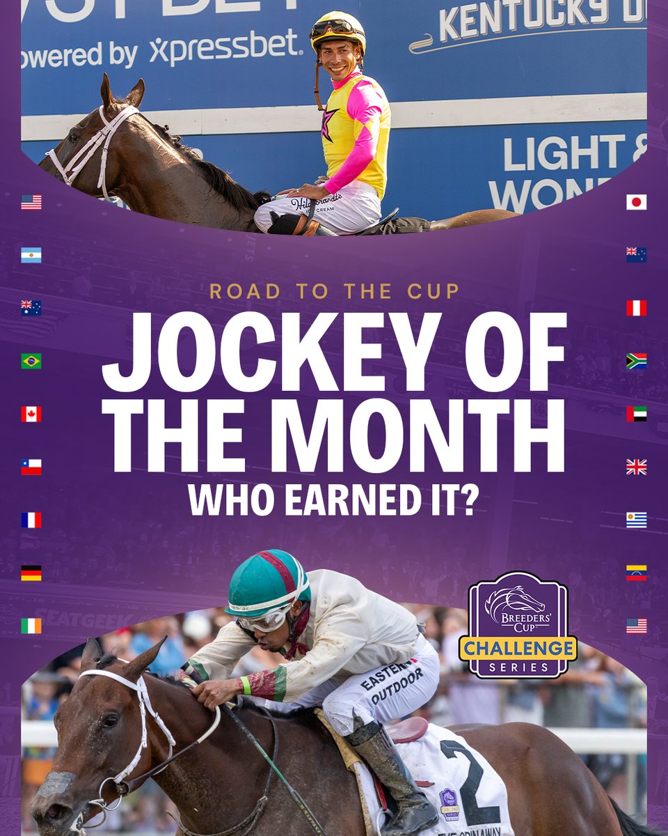 BreedersCup's tweet photo. It has been an incredible #WinAndYoureIn season! Do you have a favorite performance from September?

Now is your chance to vote on which jockey deserves the recognition for their outstanding ride in our “Jockey of the Month” contest! Help recognize your favorite jockey by voting here: https://t.co/UTqcAAci7g