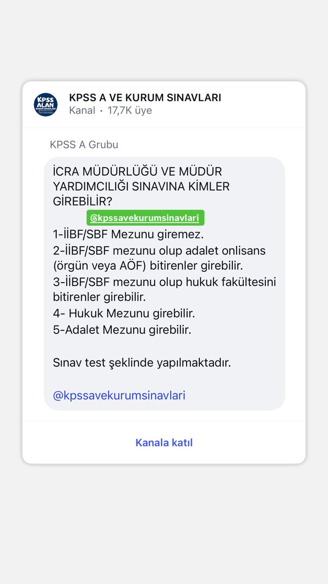 KPSSAVEKURUM's tweet photo. ADALET BAKANLIĞI İCRA İŞLERİ DAİRESİ BAŞKANLIĞI 2026 İCRA MÜDÜR VE MÜDÜR YARDIMCILIĞI ALIM DUYURUSU 

TOPLAM 150 kişi alacak 
Hukuk Mezunu 
Adalet Önlisans Mezunu 

KPSS şartı yok
Sınav Tarihi 5 Aralık 2026 

https://t.co/QQJ9BSz4x3

#Adalet #Hukuk

@KPSSAVEKURUM #İcramudurlugu https://t.co/wuCnF4rNRL