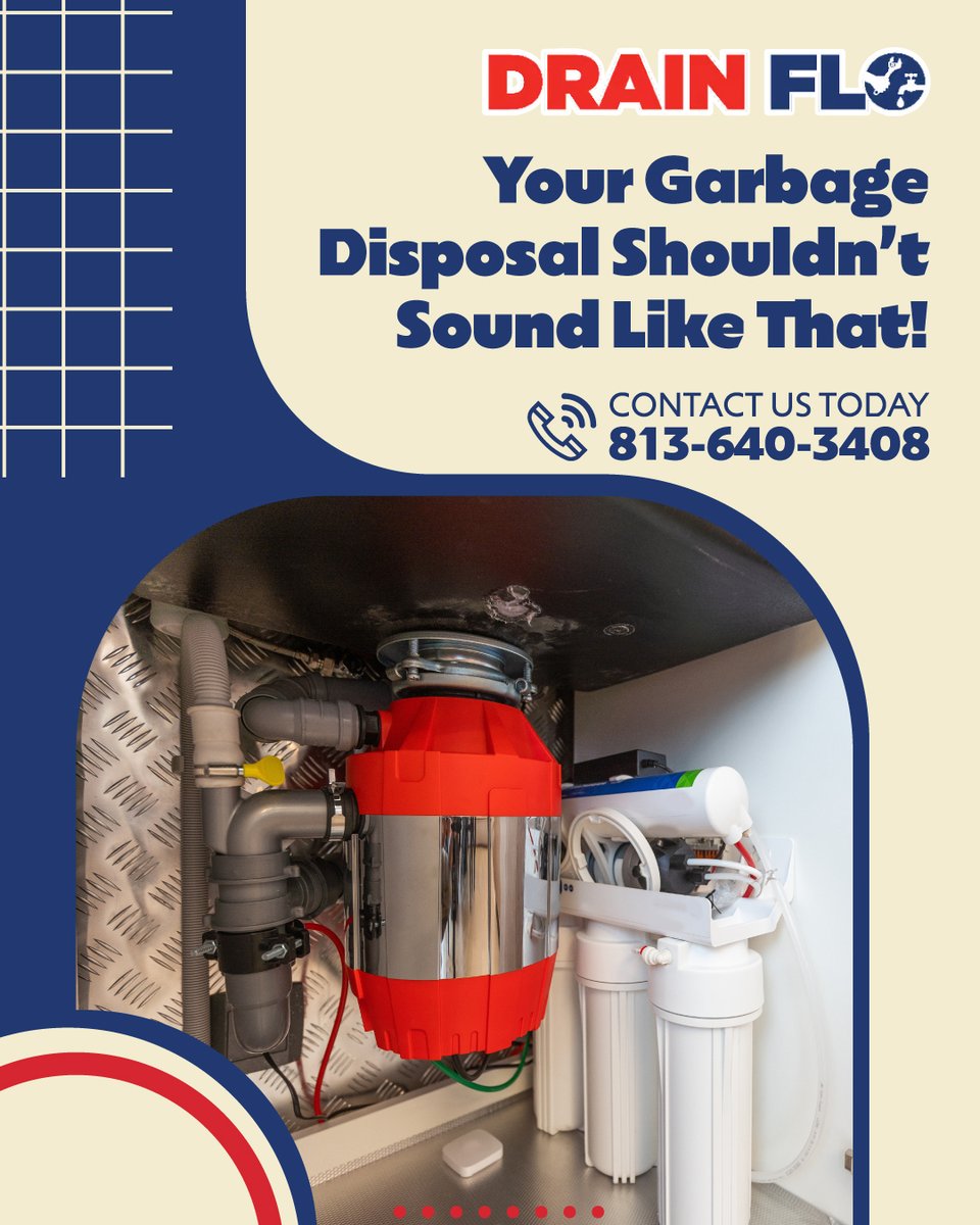 drainfloplumber's tweet photo. Grinding, humming, bad odors, or frequent jams? Your garbage disposal may need professional attention. Drain Flo Plumbing handles garbage disposal repairs and replacements to keep your kitchen running smoothly.
📞 Call 813-640-3408.

https://t.co/7TCfWXqckq https://t.co/0ElT9go0Vk