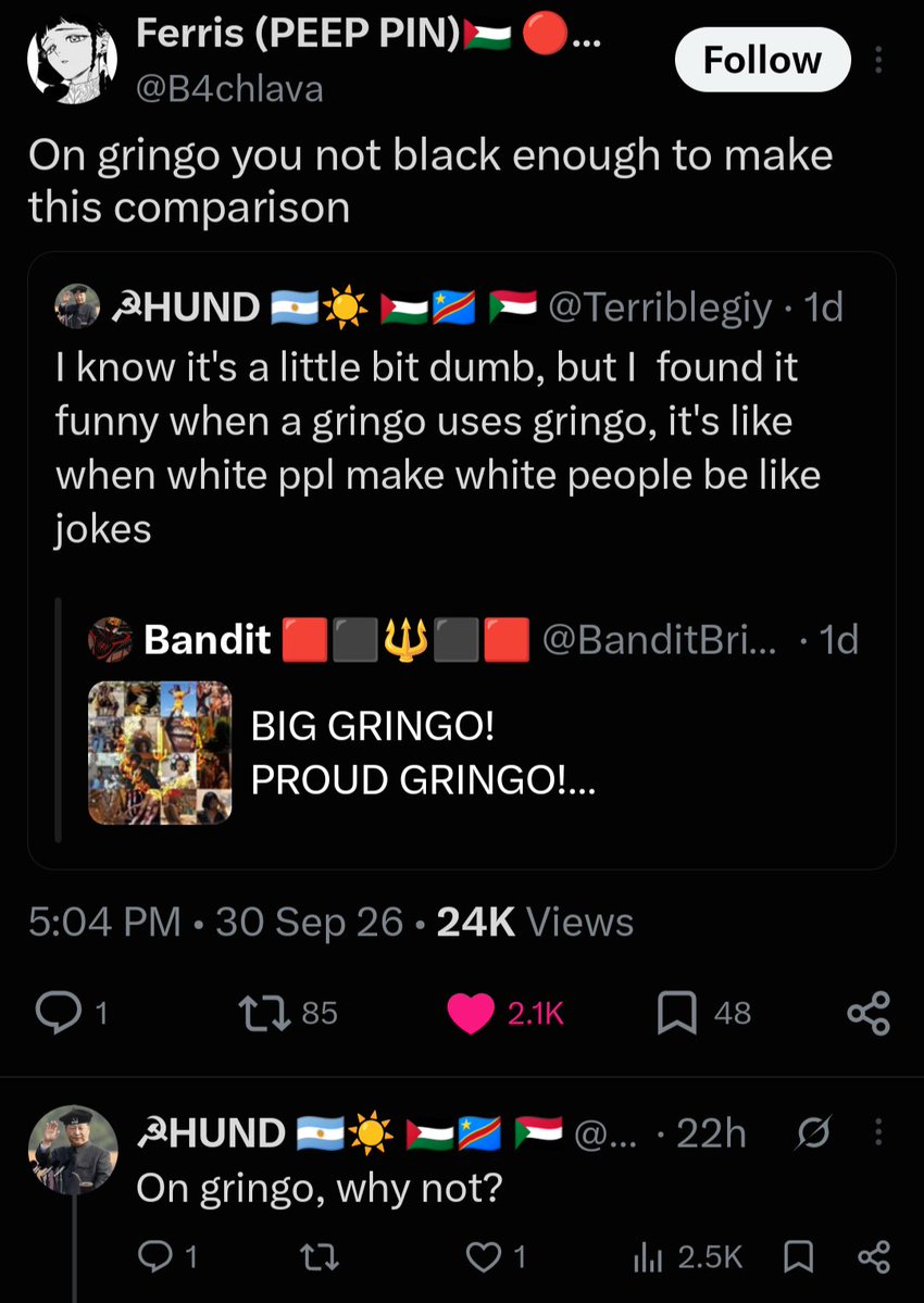 BLKPeterG's tweet photo. @lunelees The first one is complete facts lmaooo

"On gringo, why not? 🤓" https://t.co/QpMOVUo35u