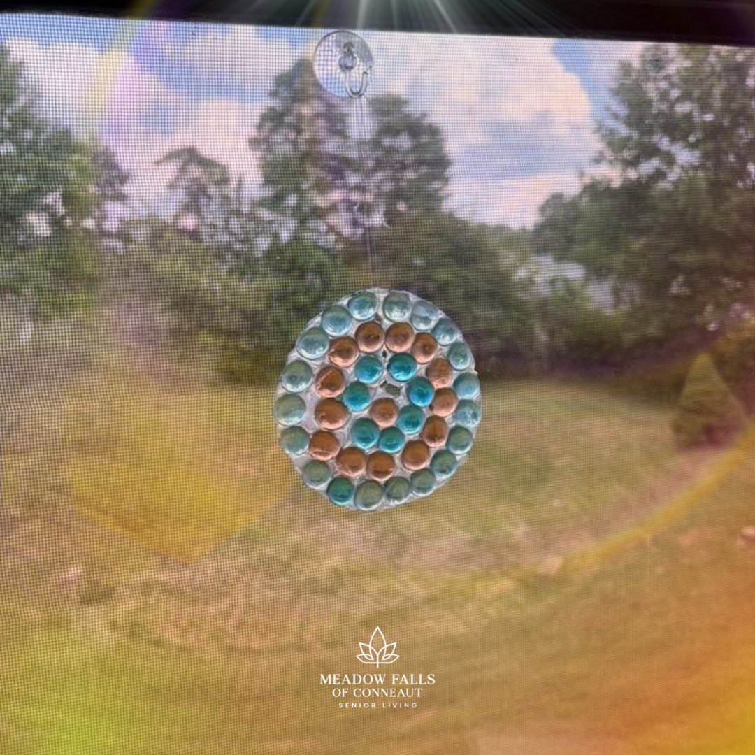 MeadowRoyalton's tweet photo. 🌈☀️ Our suncatchers are finally ready to shine!  After patiently waiting for them to dry, we hung them up and couldn’t be happier with how they turned out! 
#SuncatcherCraft #MeadowFallsofNorthRoyalton https://t.co/D60zVZh0qI