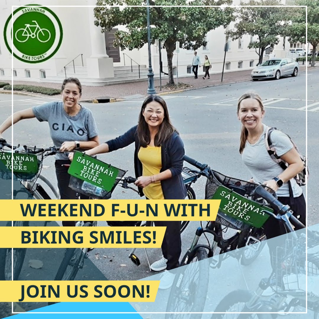 SavannahBike's tweet photo. #SavannahBikeTours #Savannah #pedalthroughhistory #HistoricSavannah #Biketours #VisitSavannah #Bucketlist #bachelor #bachelorette #couples #corporateevent #friends #familyfun #staycation #visittybee #travelsavannah #seniorfun #weekendgetaway #EBike #haunted #segwaytours #Tybee https://t.co/GotheY4DRf
