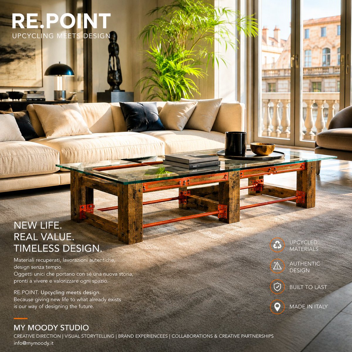 Hiddenval's tweet photo. RE.POINT
NEW LIFE. REAL VALUE. TIMELESS DESIGN.
RE.POINT. Where upcycling meets design.
Because giving new life to what already exists is our way of designing the future.
—
MY MOODY STUDIO
Creative Direction · Brand Strategy · Visual Storytelling
info@mymoody.it

#REPOINT https://t.co/inH1WgjyOk