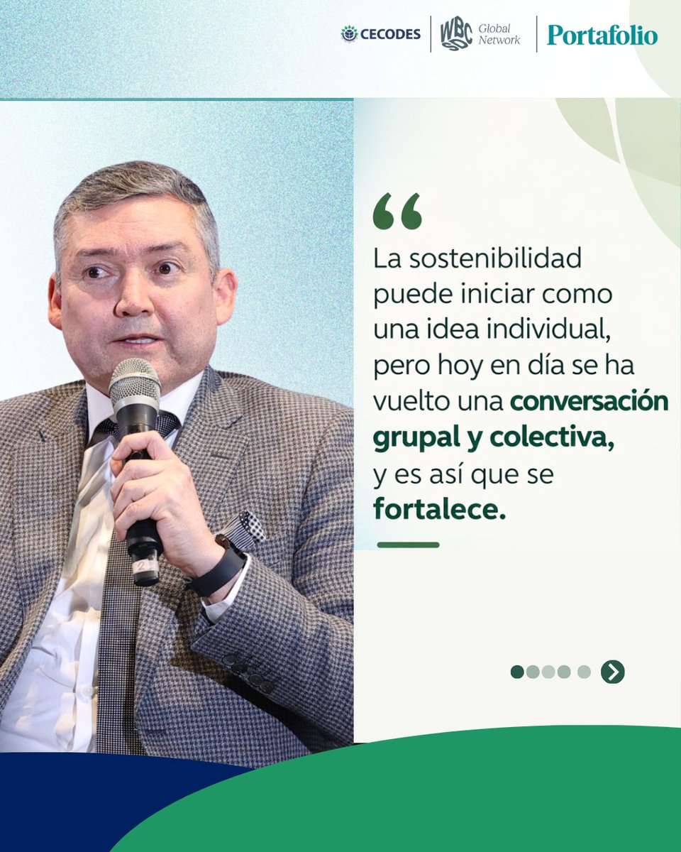 CECODES's tweet photo. En el marco del Foro “100 Líderes de la Sostenibilidad”, organizado por @Portafolioco, nuestro Director Ejecutivo, @sergiorengifo, participó del panel “Empresas con propósito: innovación, sostenibilidad y crecimiento”.

Allí aportó su visión sobre el fortalecimiento de la sostenibilidad por parte del sector privado colombiano, la importancia de la transversalidad de las decisiones que se toman desde la alta gerencia y el impacto positivo que puede tener el sector empresarial en los territorios.  

Aquí les dejamos algunas frases clave de sus intervención en este espacio.