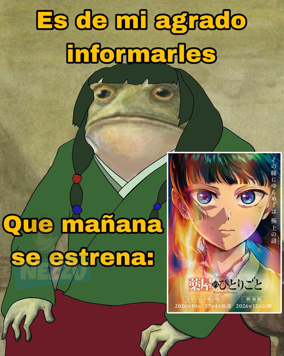 HctorCo55949274's tweet photo. No puedo creer que mañana vuelve la boticaria y yo que pensaba volverme a ver todo el anime para refescar mi memoria https://t.co/kWDChQos97