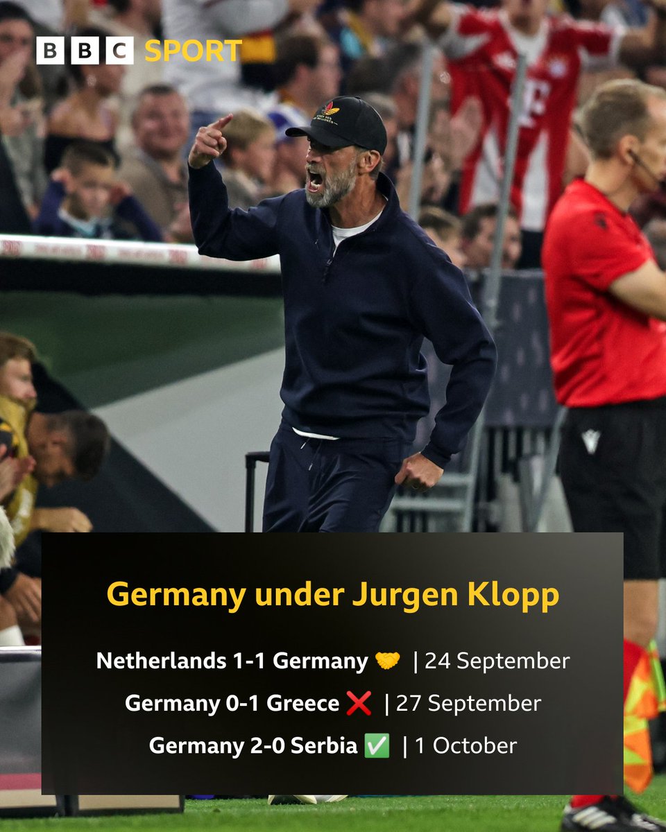 BBCMOTD's tweet photo. Third time's a charm ✅ 

Jurgen Klopp has his first win as Germany manager 🇩🇪 https://t.co/diMnISKRA1