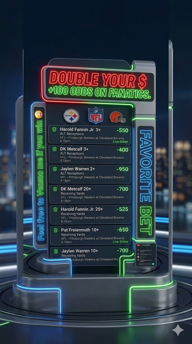 CurryKev's tweet photo. Favorite Parlay tonight! #nfl #nflbets #Fanatics https://t.co/Ld1giS8ic5