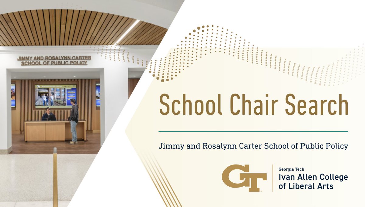 GTliberalarts's tweet photo. The Jimmy and Rosalynn Carter School of Public Policy has launched its search for a new chair https://t.co/H35TZ7s7SY https://t.co/iUVlE9vo7B