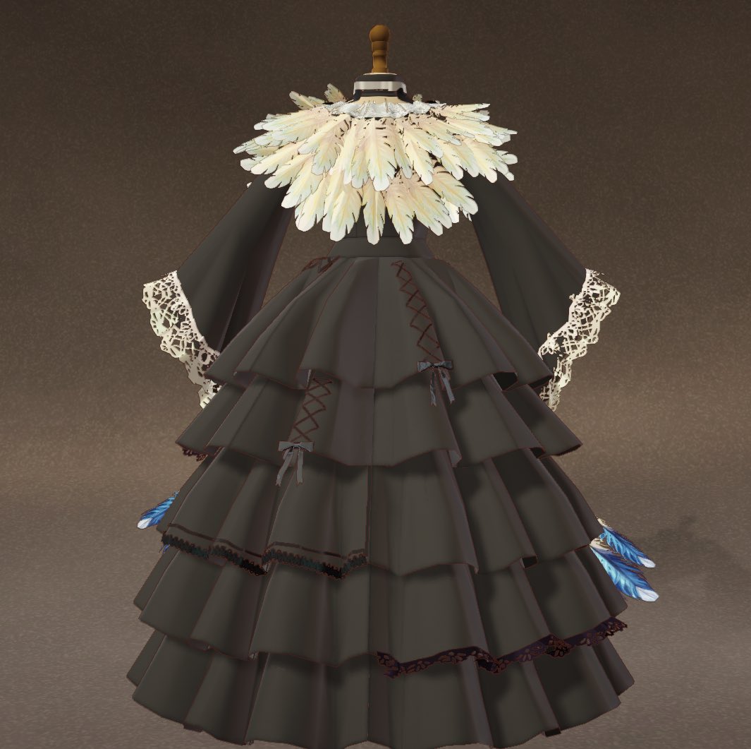 MauvenBee's tweet photo. Here’s my favourite of the ffxiv dresses so far! Y’shtola!!!! The feathers only gave me a tiny bit of a headache 🥹

#dressmaker #ffxiv https://t.co/m6I5DWZOSo