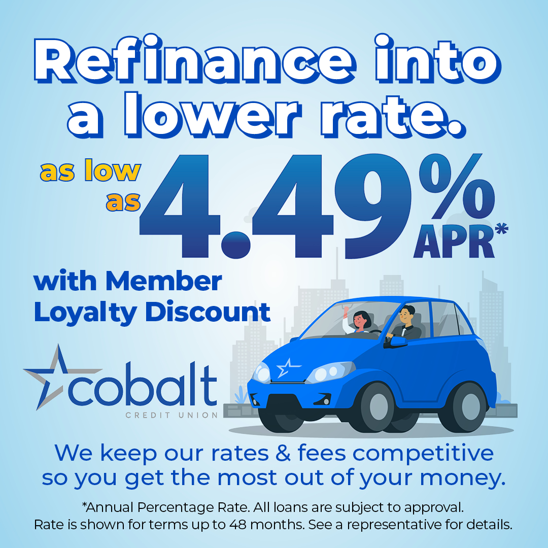 cobaltcu's tweet photo. 🚗 Refinance your auto loan. Get $400 cash back. 💰
Plus, rates as low as 4.49% APR* and your first payment pushed out up to 90 days—just in time for the holidays.

*Learn more:  https://t.co/azJ1r96Jwq
.
.
#AutoRefi #Saving #smartmoney https://t.co/jt8fx0161B
