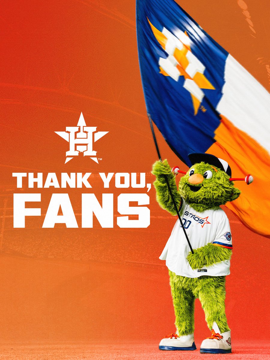 astros's tweet photo. Thank you fans for all your continued support. We'll see you all soon 🧡 https://t.co/9NcIX8DTie