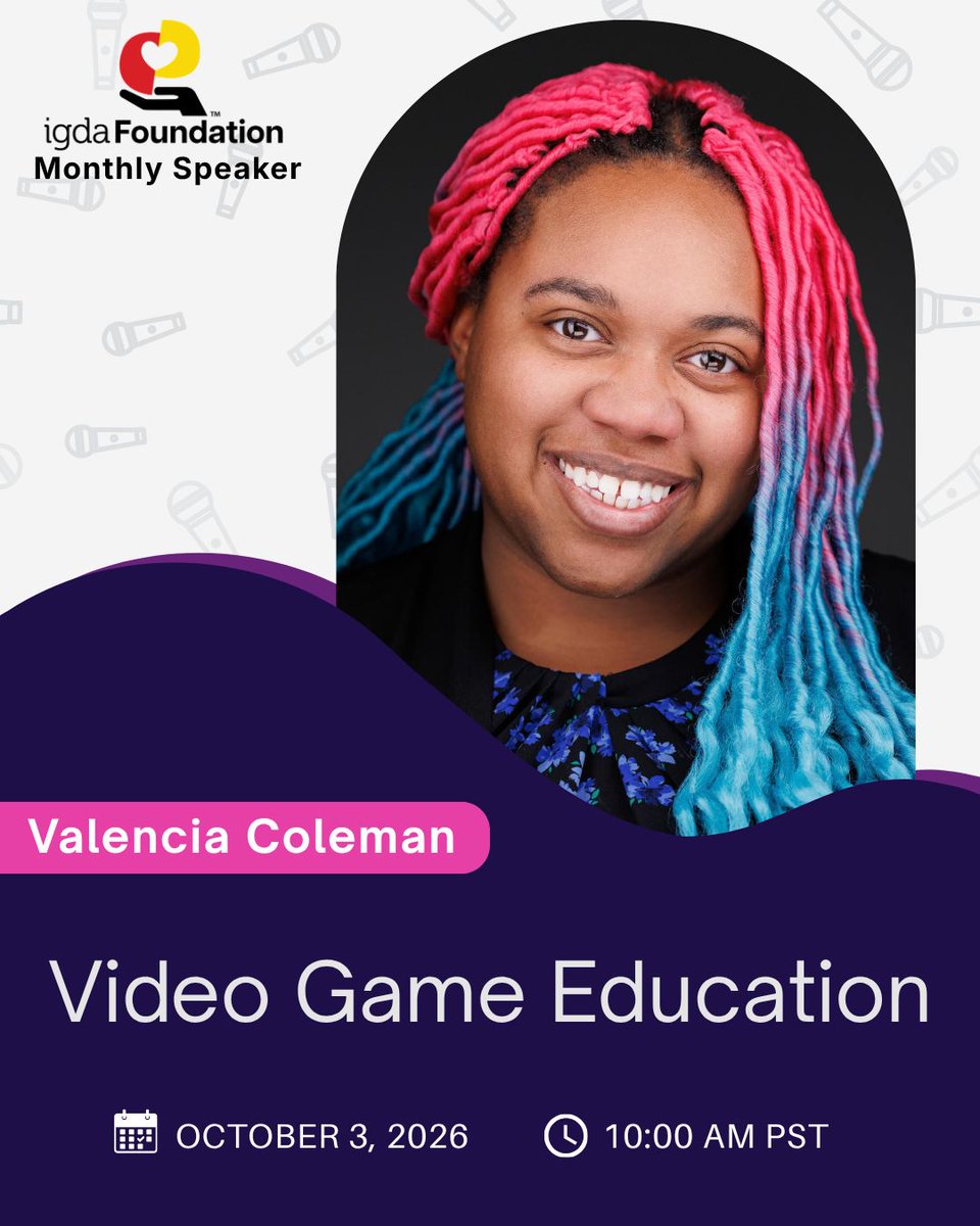 IGDAFoundation's tweet photo. 📣 2 Days Away!

Video Game Education is relatively new and some wonder whether the degree is worth it. Join Valencia as she shares her experience as a student, teacher, and professional game dev.

🗓️October 3, 2026
⏰10:00 AM PT
🔗 https://t.co/dlsmzL5YLf https://t.co/xQmKRVsLUb