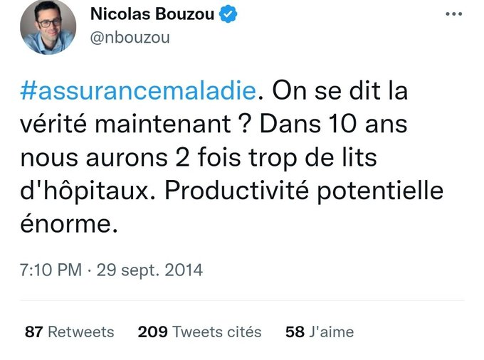 NICOLAS51267162's tweet photo. @nbouzou Et aujourd'hui les gens meurent dans les couloirs sur des brancards ... Taisez vous https://t.co/sIsEcObKxF