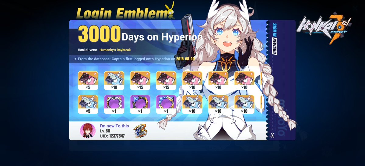 Bibblios's tweet photo. #HonkaiImpact3 @HonkaiImpact3rd Now you guys should also add the 3.3k bonus come next year. https://t.co/IXGWCpXeVT