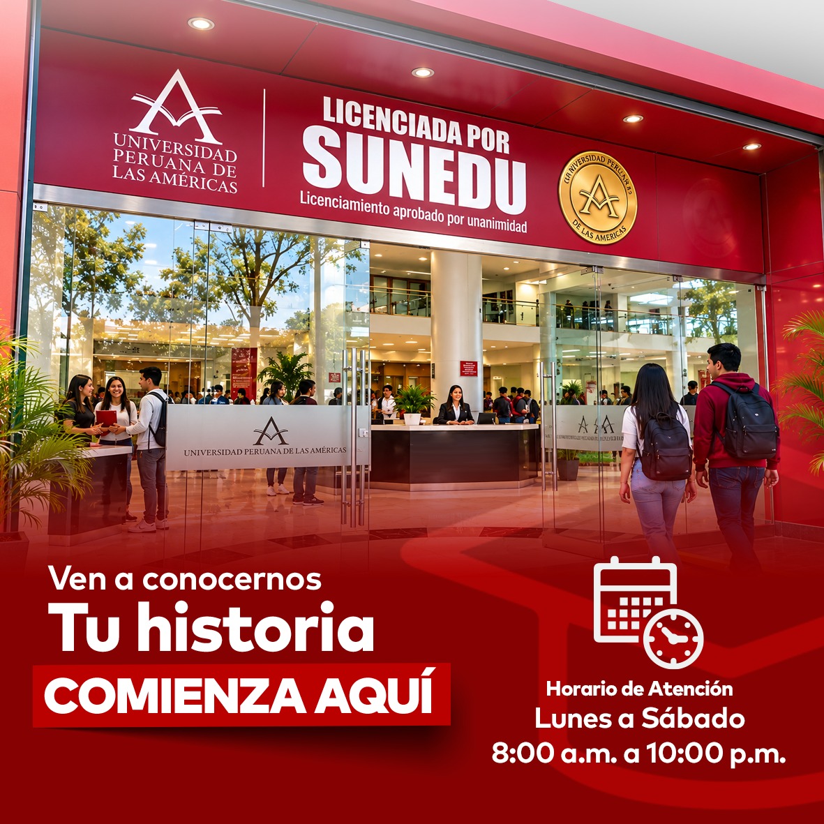 UnivLasAmericas's tweet photo. 🎓✨ ¡Ponle título a tu historia!

Ven a la Universidad Peruana de Las Américas, conoce todo lo que tenemos para ti y atrévete a dar el primer paso hacia el futuro que quieres construir. 🚀📚

Cada sueño necesita una decisión para comenzar. Hoy puede ser la tuya. https://t.co/MDjyIeMSRs