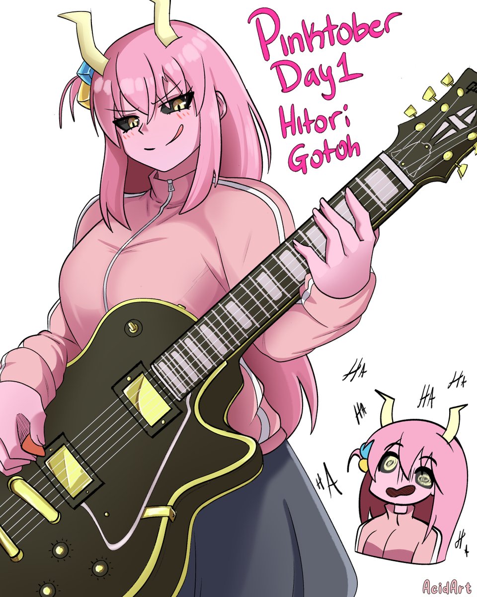 AcidArt_'s tweet photo. Pinktober 2026 Day 1: Hitori Gotoh
I don't ever wanna draw a guitar again after this...
#minaashido https://t.co/Yns6HCRaP6