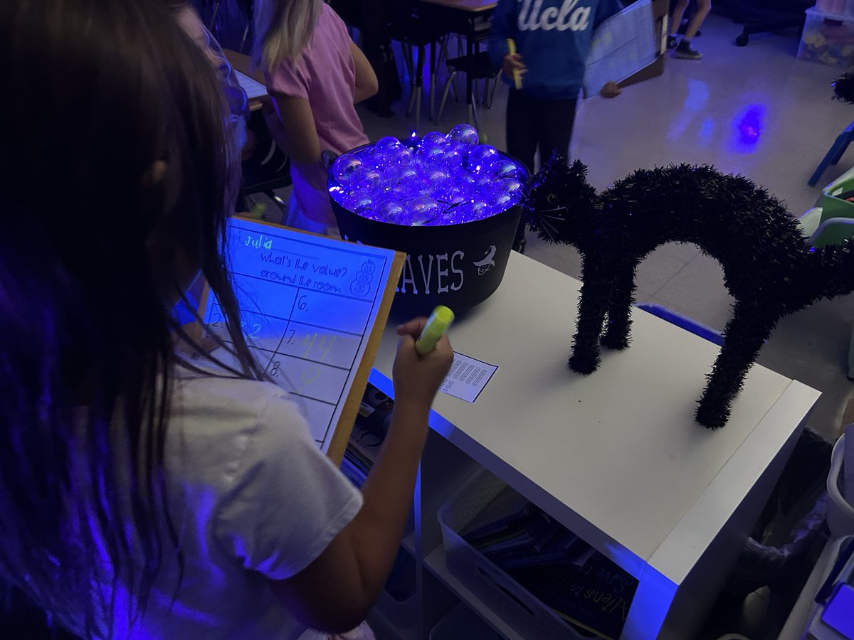 mrsgraves13's tweet photo. First day of October means black light math review! #secondgrade @Walnut_Acres @MtDiabloUSD https://t.co/0oRkZR8zD9