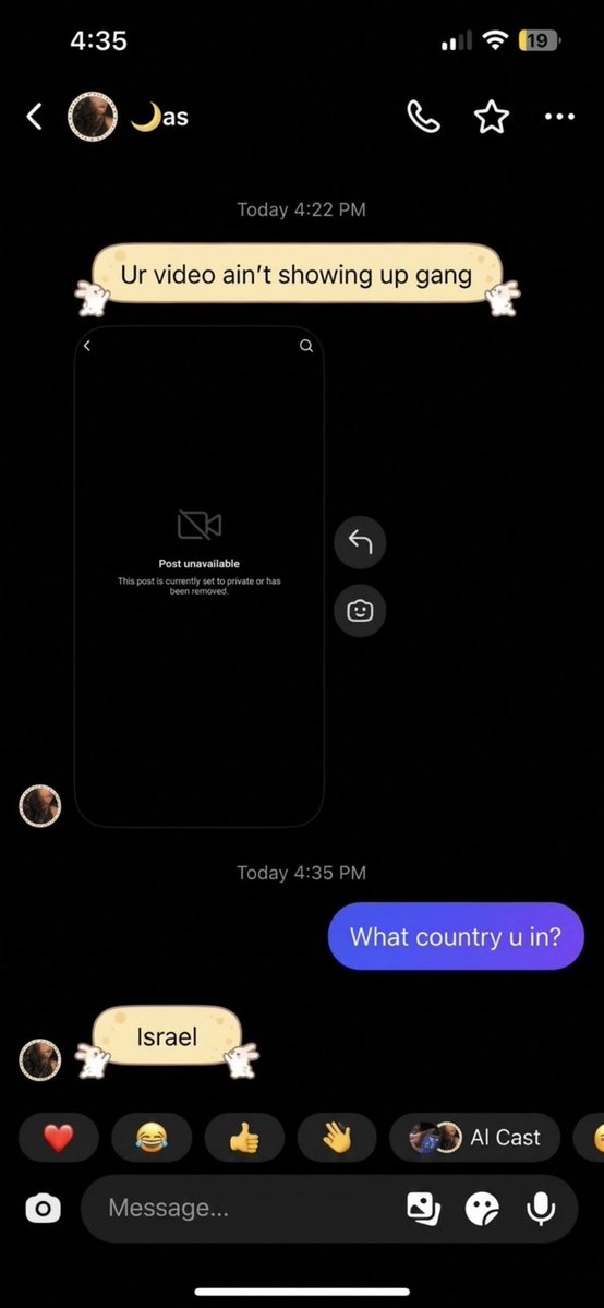 retrohoopers's tweet photo. all my TikTok’s got taken down BUT ONLY in Israel. I’m so dead ass😭😭😭 https://t.co/WLAZ4UVxlI