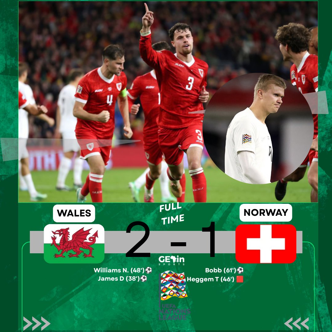_GETinSports's tweet photo. FT UNL Results 🔥
Denmark 2 - 4 Portugal
Greece 2 - 2 Netherlands
Germany 2 - 0 Serbia
Wales 2 - 1 Norway

Goncalo Ramos, Cancelo, Bischof , Oscar Bobb, Vitinha, Van Dijk and Reijnders all on scoresheet. Bruno Fernandes with 2 assists 🔥. No Cristiano no problem! https://t.co/SSzI8AzUsV