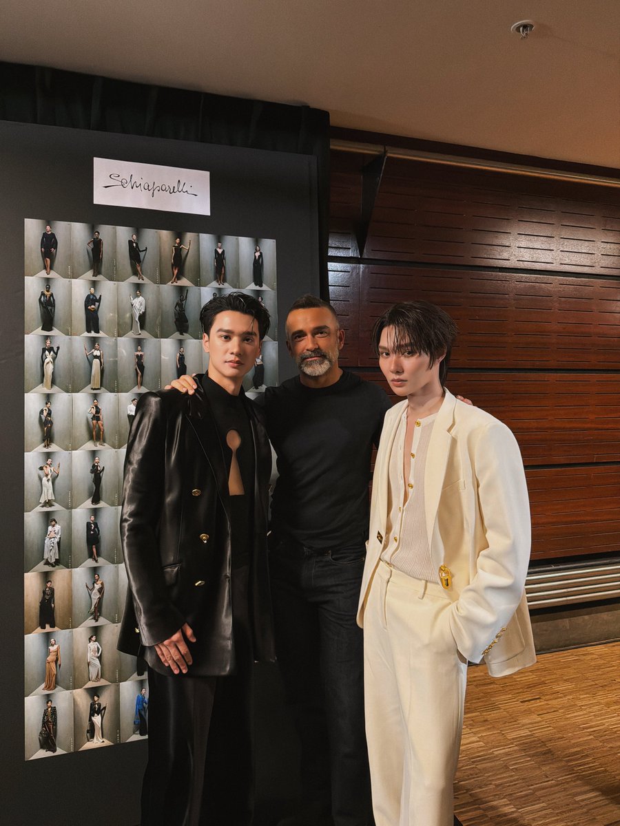 DomundiTV's tweet photo. WITH GRATITUDE TO SCHIAPARELLI 📝

Keng @harit_keng and Namping @nampingnapat extend their heartfelt thanks to Schiaparelli and Daniel Roseberry for the warm welcome and an unforgettable experience at Paris Fashion Week SS 2027. 

A truly special occasion filled with inspiration and lasting memories.

KENG NAMPING IN PARIS FW27
#SchiaparellixKENGNAMPING
#Schiaparelli
#KengHarit #nampingster