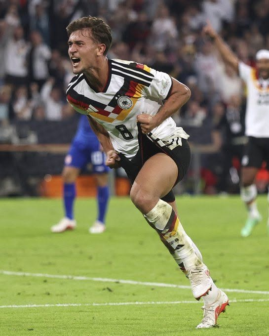 MartinA61989145's tweet photo. UEFA Nations League Full-Time Results
Germany 2:0 Serbia
Denmark 2:4 Portugal
Greece 2:2 Netherlands
Wales 2:1 Norway
Wirtz, Bischof, Hojlund, Vitinha, Cancelo, Ramos,  James D, Williams, Bobb, Van Dijk and Reijnders were all on the score sheet.
#GERSER #DENPOR #GRENET #WALNOR https://t.co/LGnhLWOlC4