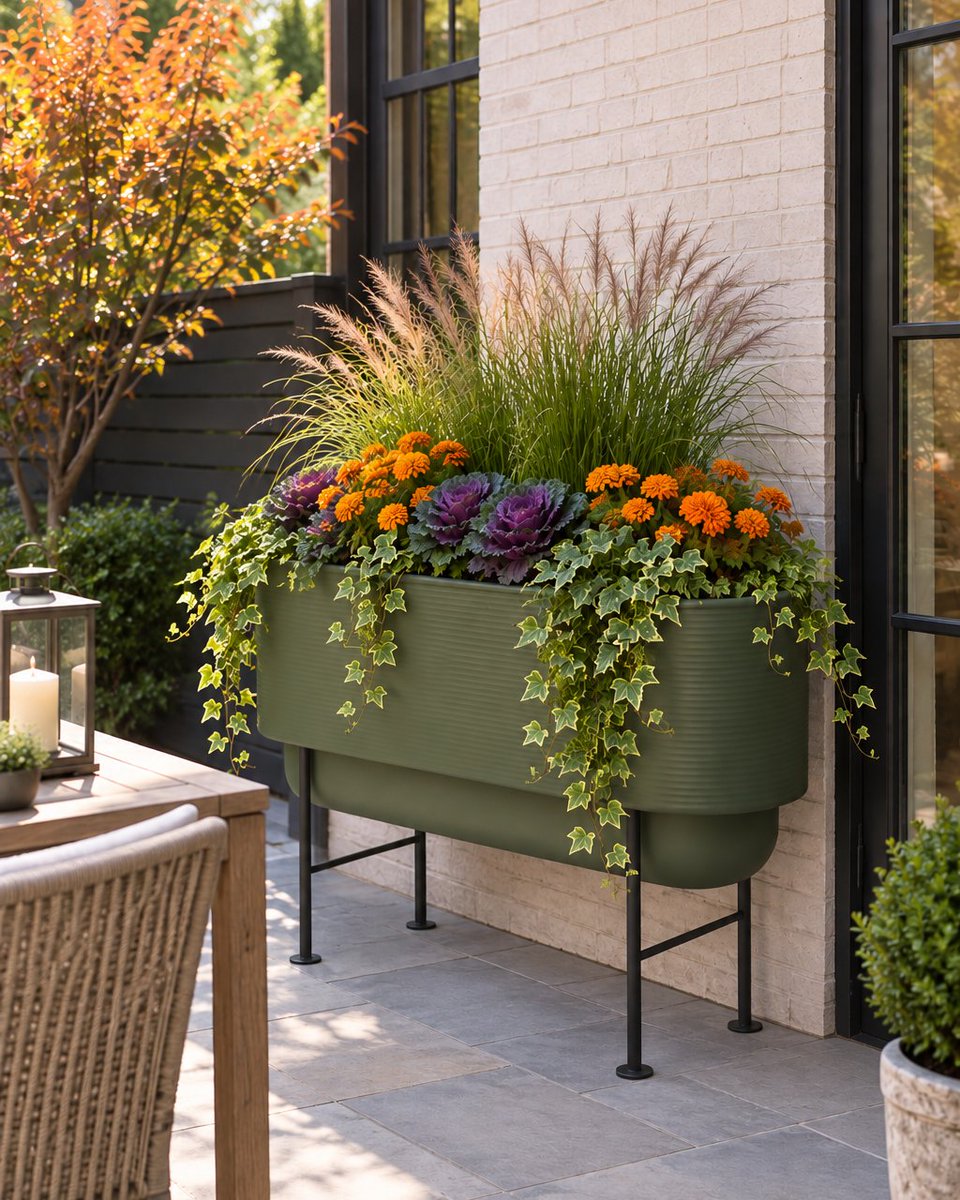 WindowBoxCo's tweet photo. Fall blooms do more than brighten your vegetable beds. They protect the soil, support late-season pollinators, and prepare your garden for a stronger spring. In smaller spaces, raised beds are a simple way to bring both color and variety outdoors. https://t.co/vvk10atCjK