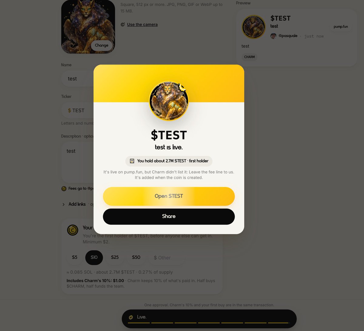 TheCharmPad's tweet photo. Now people can trade and launch tokens on our site, and we get fees from automatically from anyone who launches a token. it automatically will buy charm https://t.co/Jq8FWPBDfz
