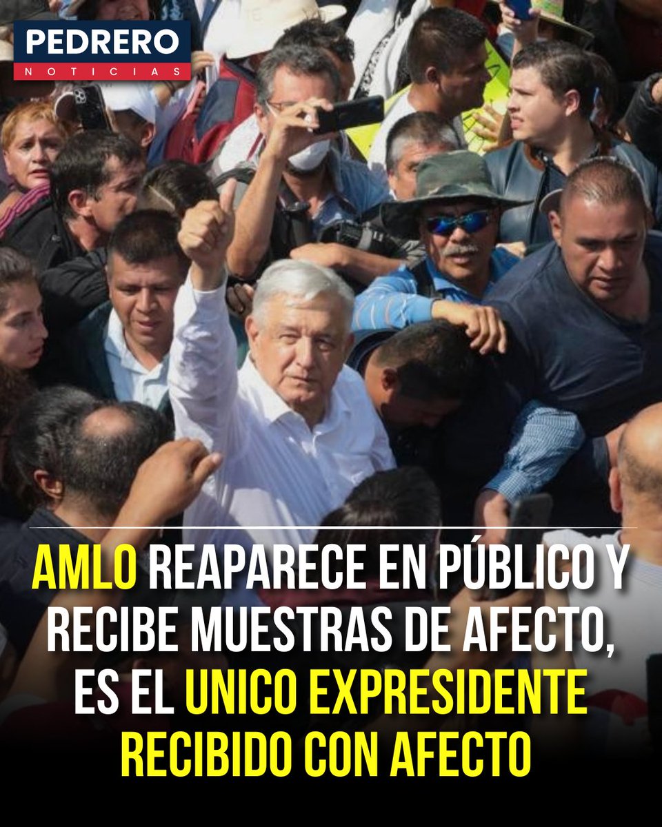 YosoyPedrero's tweet photo. 🚨 OJO: AMLO REAPARECE EN PÚBLICO Y RECIBE MUESTRAS DE AFECTO; ES EL ÚNICO EXPRESIDENTE RECIBIDO CON AFECTO

Andrés Manuel López Obrador volvió a aparecer públicamente esta semana con la presentación de su nuevo libro, Pueblo, en un mensaje grabado desde Palenque, Chiapas, después de mantenerse alejado de los reflectores desde que dejó la Presidencia.

Su regreso generó numerosas reacciones y muestras de respaldo entre sus simpatizantes. Incluso, en una aparición previa en Palenque, ciudadanos se acercaron para saludarlo, tomarse fotografías y expresarle su afecto.

El contraste también llamó la atención por las recientes apariciones públicas de otros expresidentes. Felipe Calderón participó en el Foro América Libre en Ciudad de México, donde fue recibido con una protesta de extrabajadores de Luz y Fuerza del Centro. Posteriormente, un grupo de manifestantes vandalizó su estatua en Los Pinos y le desprendió la cabeza.

Por su parte, Vicente Fox también ha vuelto a participar en la conversación pública mediante mensajes y apariciones relacionadas con la actividad de la oposición.