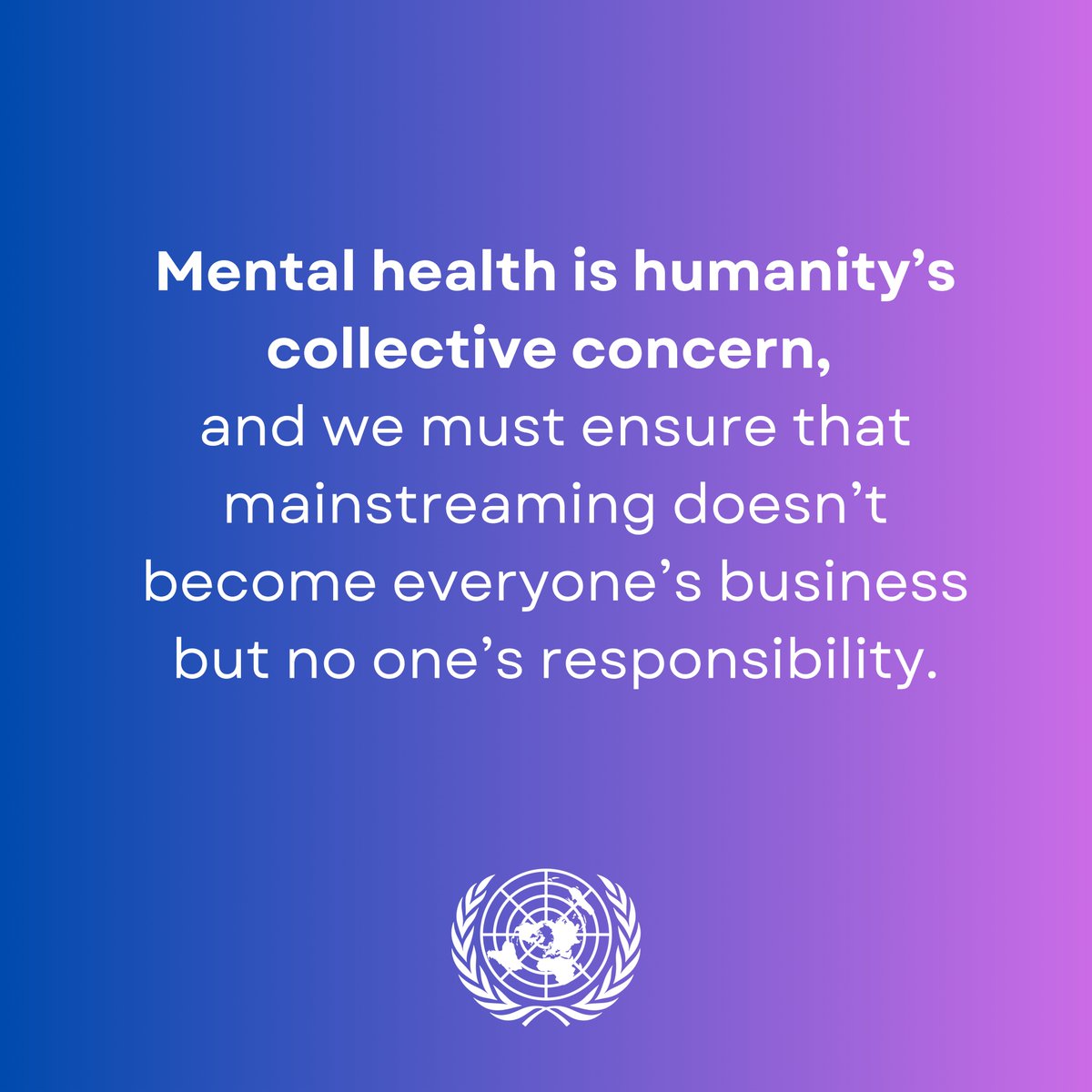 AminaJMohammed's tweet photo. At the Secretary-General’s convening of senior management on mental health, experts spoke to the actions needed, from youth to humanitarian settings — we need investment, human dignity-centred approaches, including well-being, and support for all who serve others. https://t.co/U5fNr4zXKT