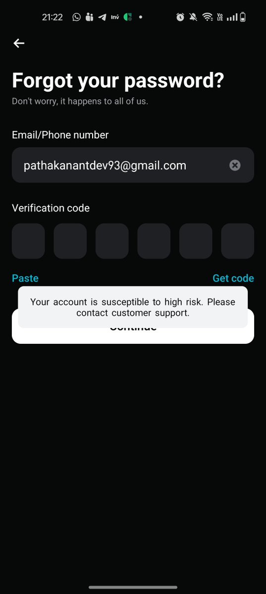 PathakAnantdev's tweet photo. @bitget Hi I was having an account in your platform but when I login now it says user does not exist please help recover my fund. The account was created from pathakanantdev93@gmail.com. I am unable to contact support also. @bitget https://t.co/nvTdc7plND