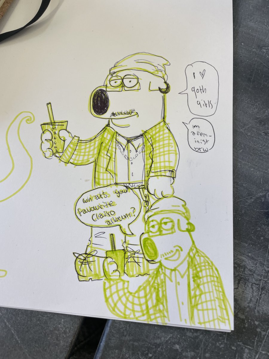 asteroidshitty's tweet photo. just had a 3.5 hour lesson that only needed to be 2 hours max so i genuinely started losing my mind and drawing performative bisexual brian griffin https://t.co/WgJG3inQE0