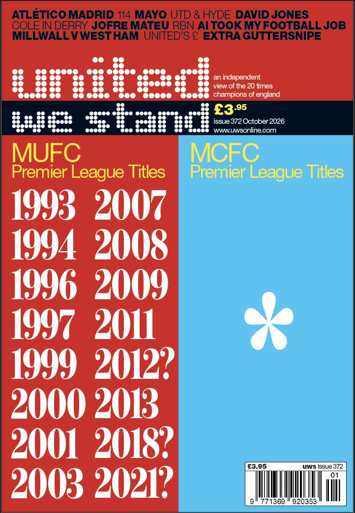 UWSmag's tweet photo. First draft of the next United We Stand cover. 
Out v Spurs.
Subscribe by Tuesday here: https://t.co/MA4PWf5i0C https://t.co/BseTfWwdot