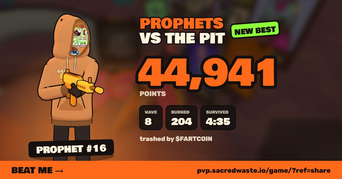 PIRATE_ON_SOL's tweet photo. I survived to wave 8 in Prophets vs The Pit with Prophet #16: 44,941 points. Beat me: https://t.co/o0Hcm8wH6Y via @sacred_waste https://t.co/tNisZeOiqs