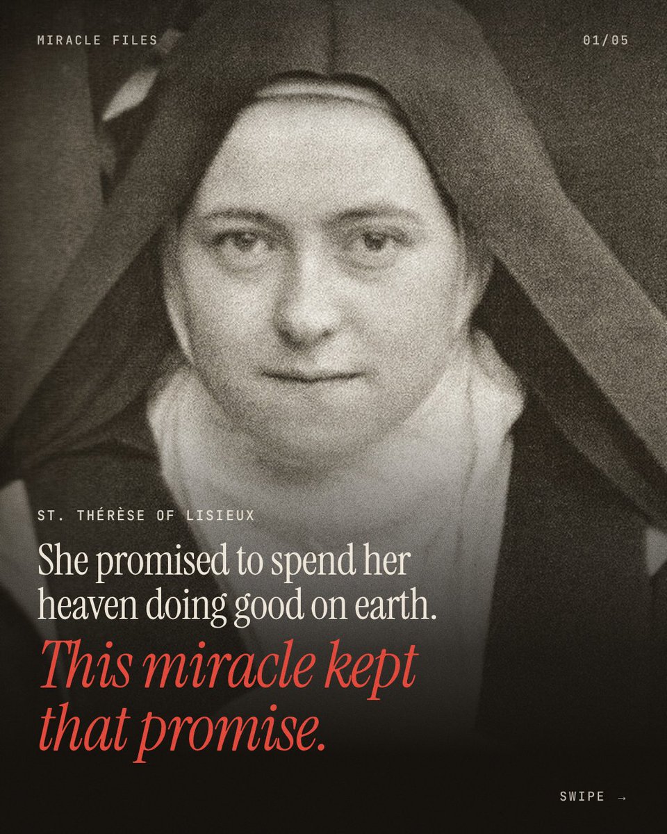 MagisCenter's tweet photo. St. Therese, pray for us! Swipe through the carousel to learn about the first miracle in St. Therese's canonization process.  

#catholic #sttherese #thelittleflower https://t.co/QQfg52kLOI