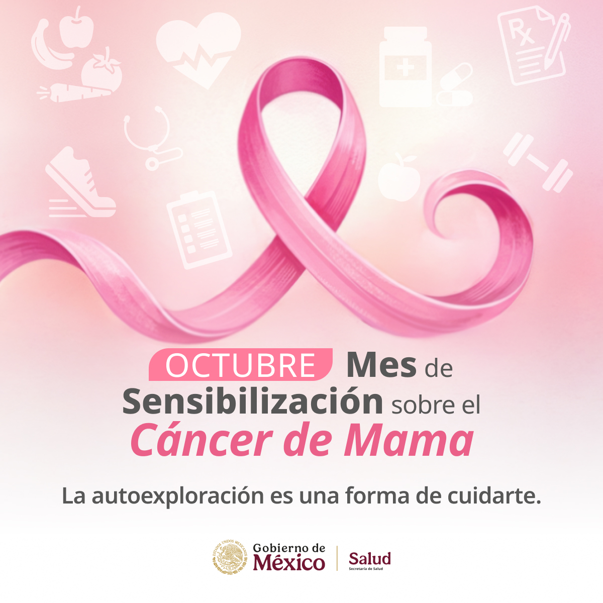 SSalud_mx's tweet photo. Mes de octubre | Mes de Sensibilización sobre el Cáncer de Mama

Octubre es el Mes de Sensibilización sobre el Cáncer de Mama, una oportunidad para reforzar la importancia de la prevención y la detección oportuna. 🎀

Conocer tu cuerpo y prestar atención a cualquier cambio en las mamas puede contribuir a identificar alteraciones que requieren valoración médica.

Acude a tu unidad de salud para recibir orientación y conocer las acciones de detección recomendadas de acuerdo con tu edad y antecedentes. 🩺

La prevención es una de las mejores herramientas para proteger tu salud. 💗

Infórmate en: https://t.co/VmIWhGU7Iz