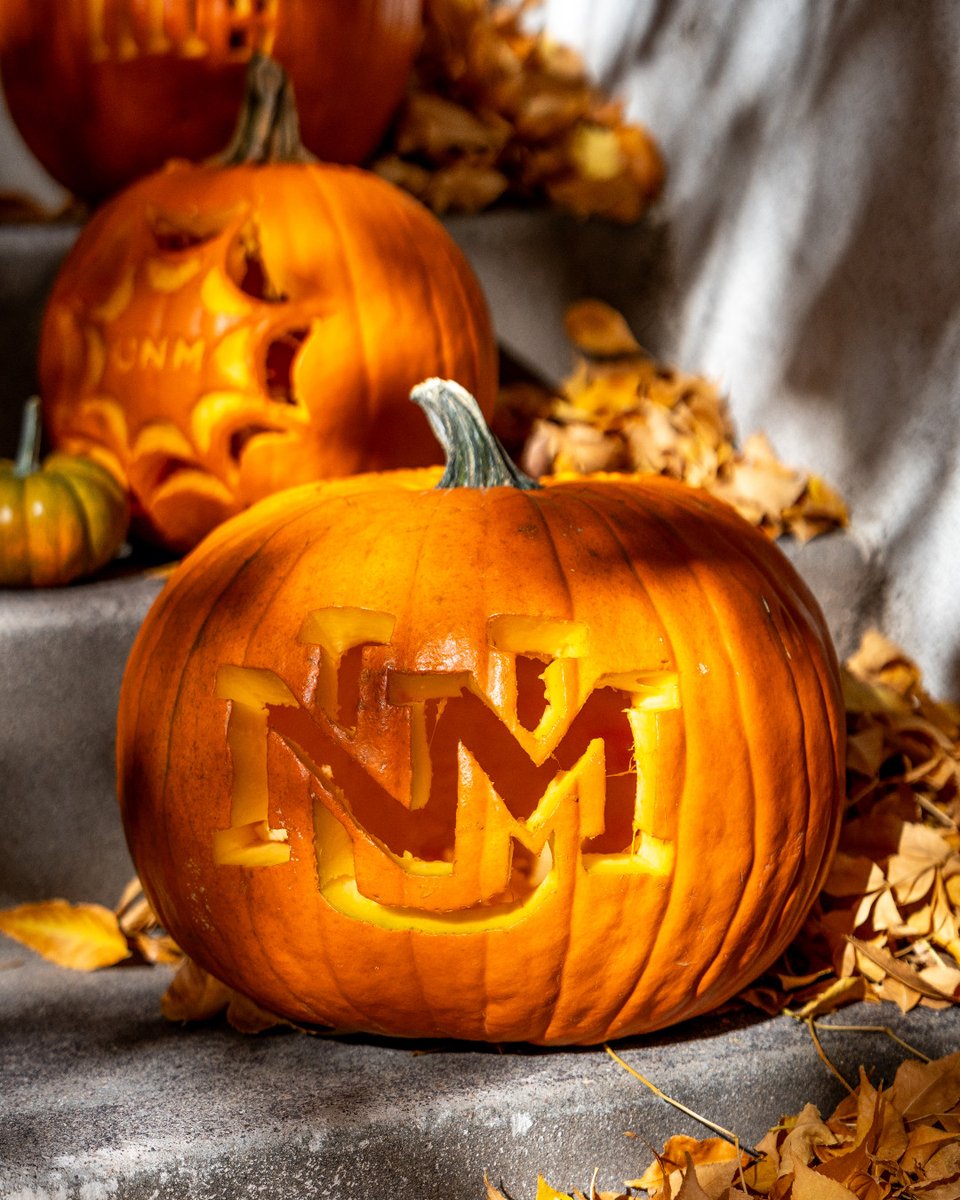 UNM's tweet photo. Happy October 1, Lobos 🎃
Check out our collection of iconic Jack-o'-lantern stencils to bring a bit of UNM to your fall decor. 

Download below ⬇️
https://t.co/koiDA4AErH https://t.co/ScclDLHm6K