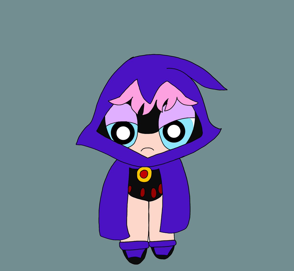 imposterpinkie5's tweet photo. I made my oc angelpink  dress up as raven from teen titans  :3 https://t.co/XZc9Lbi5Hu