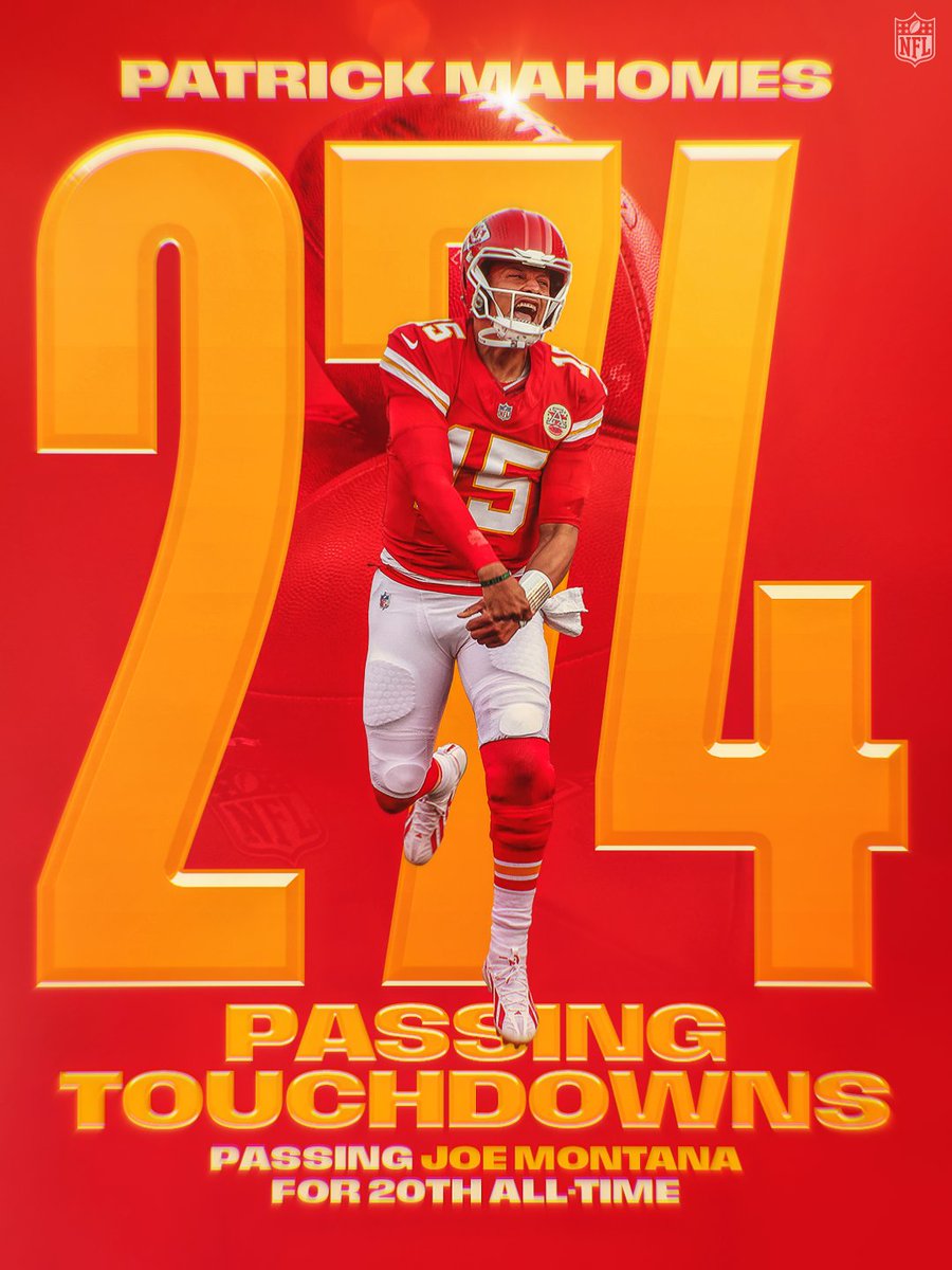NFL's tweet photo. .@PatrickMahomes cracked the top 20 last week 👏

@KCvsLV – Sunday 4:25pm ET on CBS/Paramount+
Stream on @NFLPlus https://t.co/TxEJYcNw5D