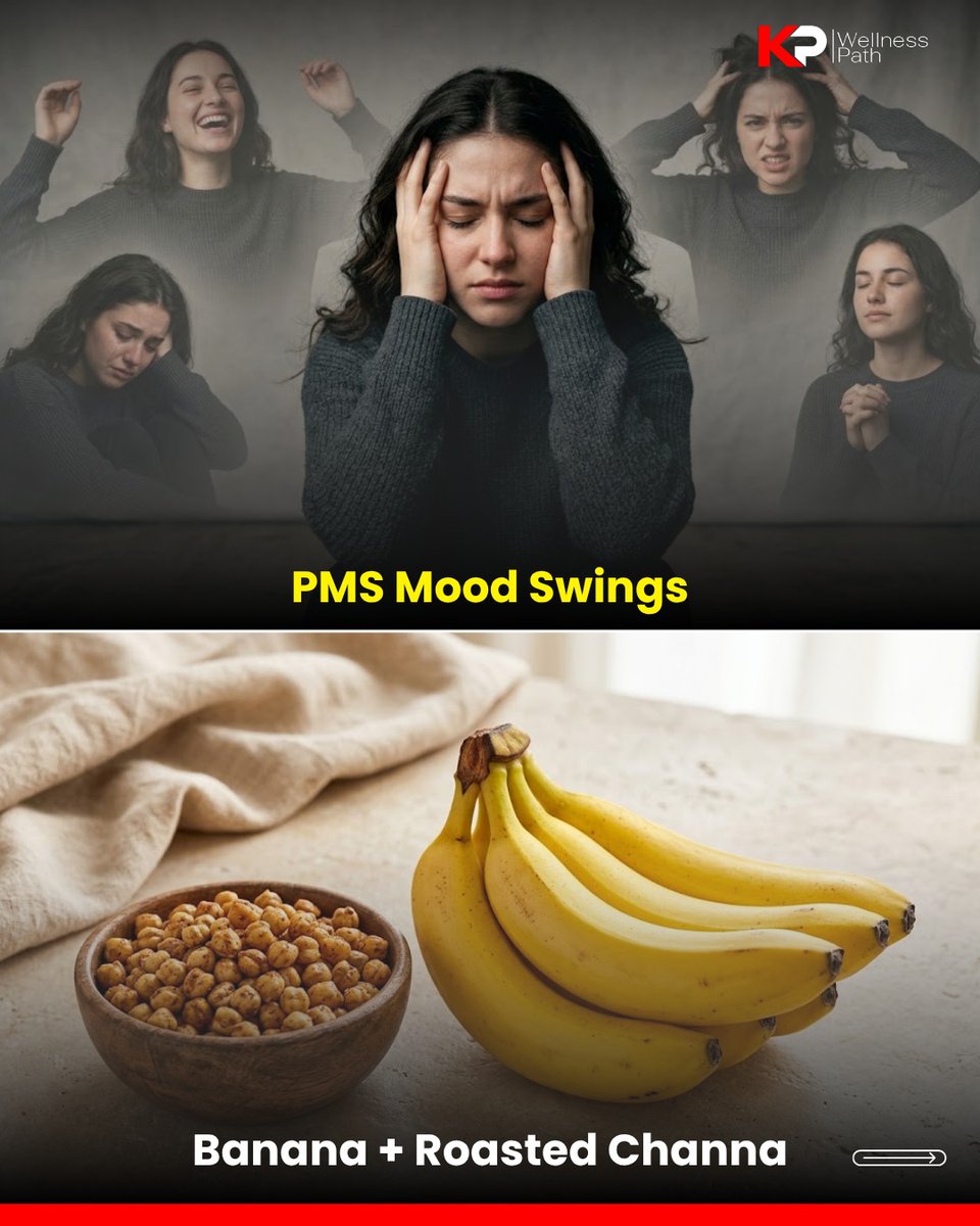 RamonaEnsworth's tweet photo. Every month, the same story: mood swings, cramps, sugar cravings, bloating, and late periods. Your kitchen may already have simple remedies: bananas with roasted chana, jeera or ajwain water, dark chocolate with dates, and til laddoo. https://t.co/MBtMtZM5BH