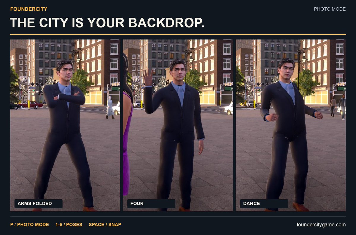 Foundercitygame's tweet photo. Found a good corner of FounderCity? Press P.

Pick one of six poses, frame the shot and hit Space. 

Send us your best photo. Bonus points for an accidental photobomb.
https://t.co/BhiJ4bBLDU https://t.co/fCaiDi96Tg