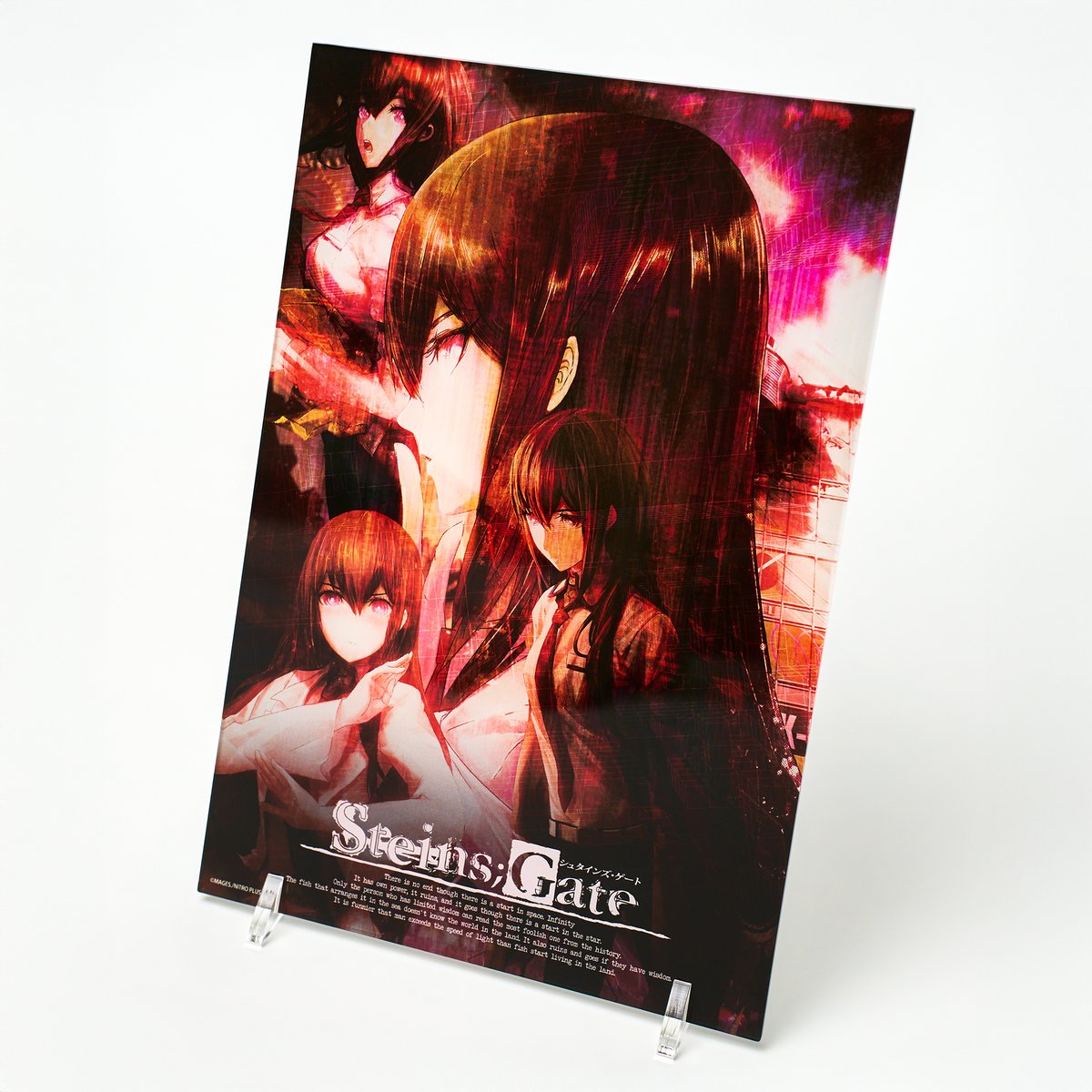 SpikeChunsoft_e's tweet photo. Our STEINS;GATE RE:BOOT Cosplay &amp; Fanart Contest is going on right now! 🖼️

Post your cosplay or fan creation on your social media platform of choice and link it to us via our entry form for your chance to win a prize pack that includes these beautiful acrylic panels! https://t.co/iSY5zGvYfo
